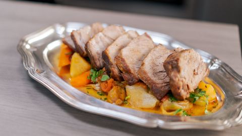 Pork loin with caramelized vegetables / Zero Fat
