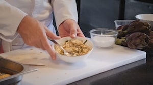 The method of turning an artichoke